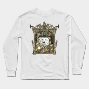 Polar Bear Warden with Steampunk Frame Long Sleeve T-Shirt